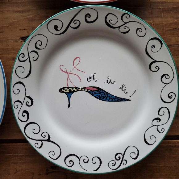 Rosanna Set of Four 8" Vintage High Heel Dessert Plates in Box - Picture 5 of 13